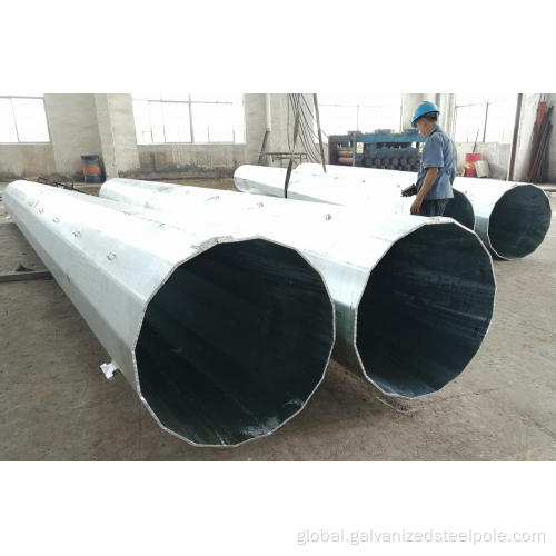 Painted Steel Pole Hot Dip Galvanized Electricity Transmission Steel Pole Supplier